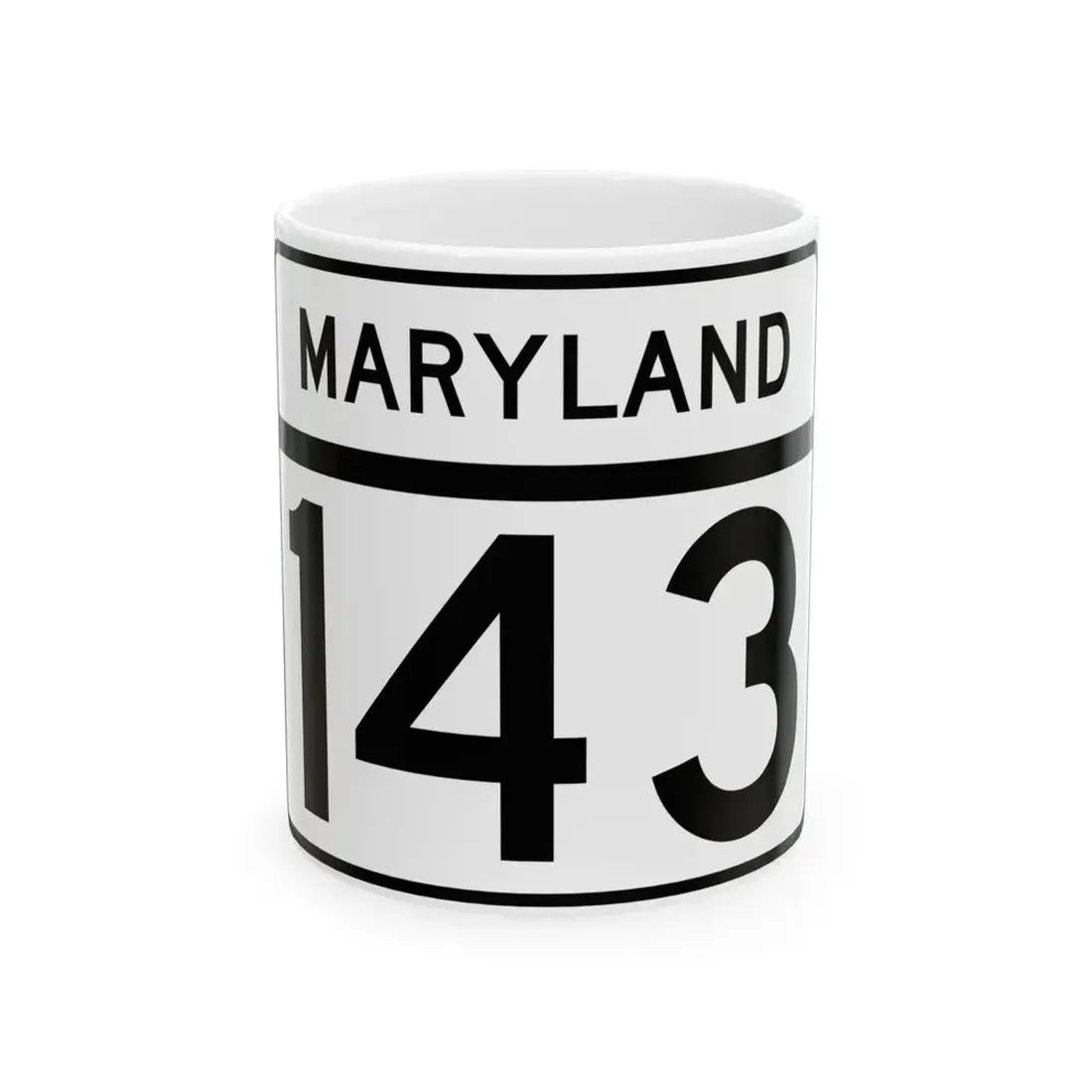 MD Route 143 (Maryland) (Road Sign) White Coffee Mug 11oz - Go Mug Yourself