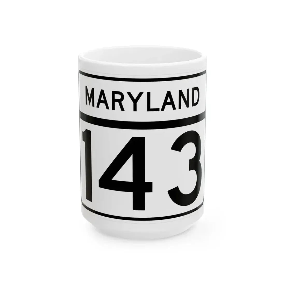 MD Route 143 (Maryland) (Road Sign) White Coffee Mug 15oz - Go Mug Yourself