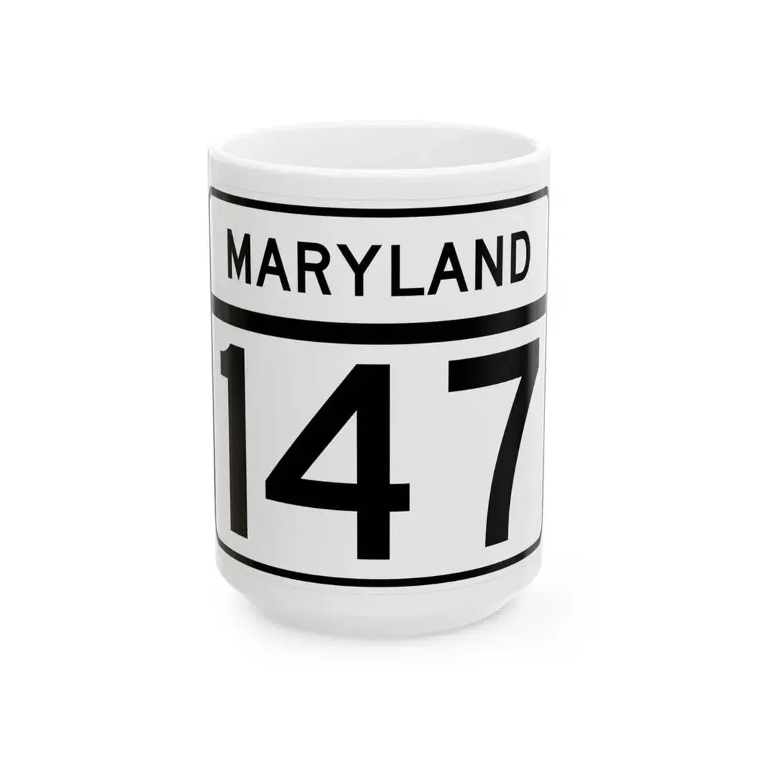 MD Route 147 (Maryland) (Road Sign) White Coffee Mug 15oz - Go Mug Yourself