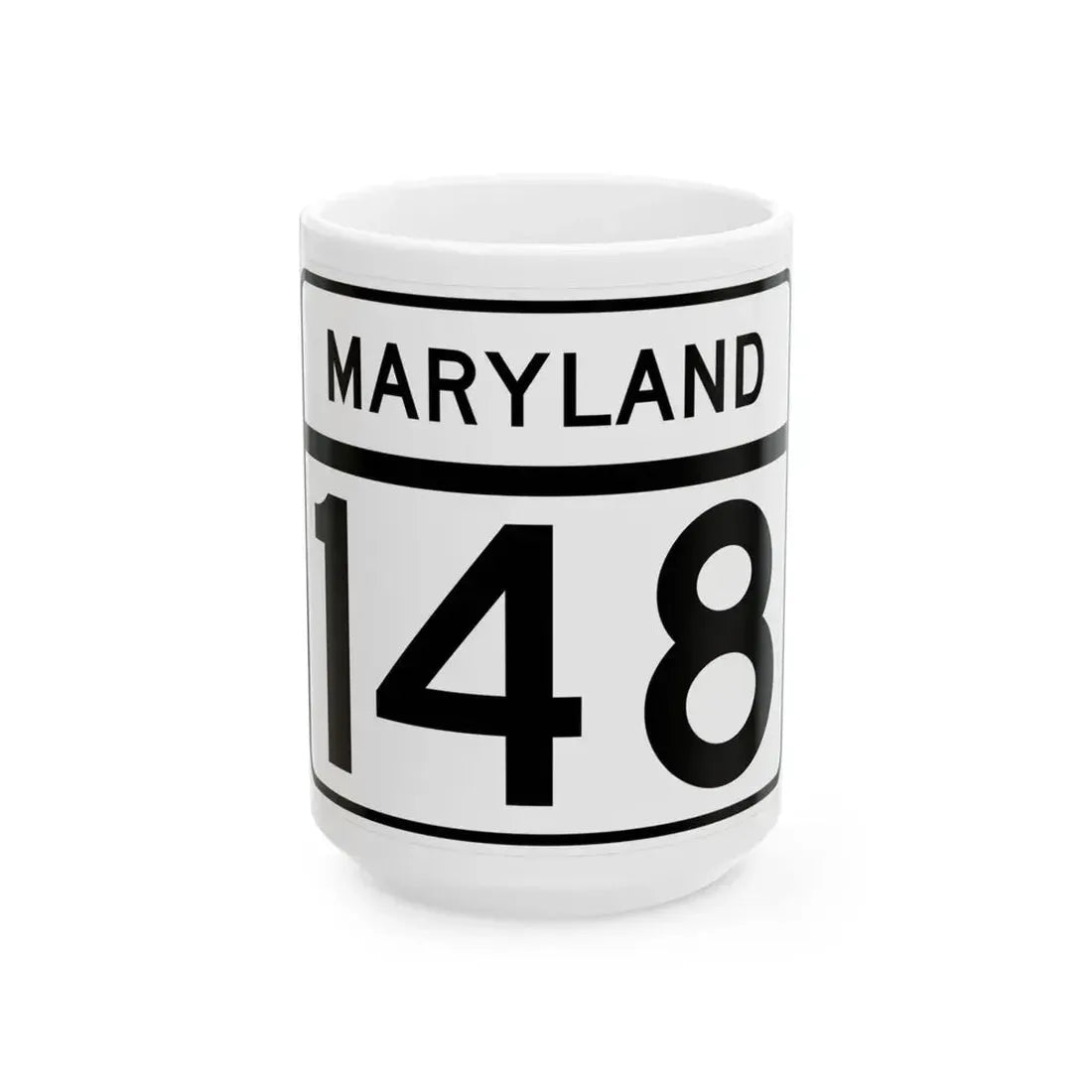 MD Route 148 (Maryland) (Road Sign) White Coffee Mug 15oz - Go Mug Yourself