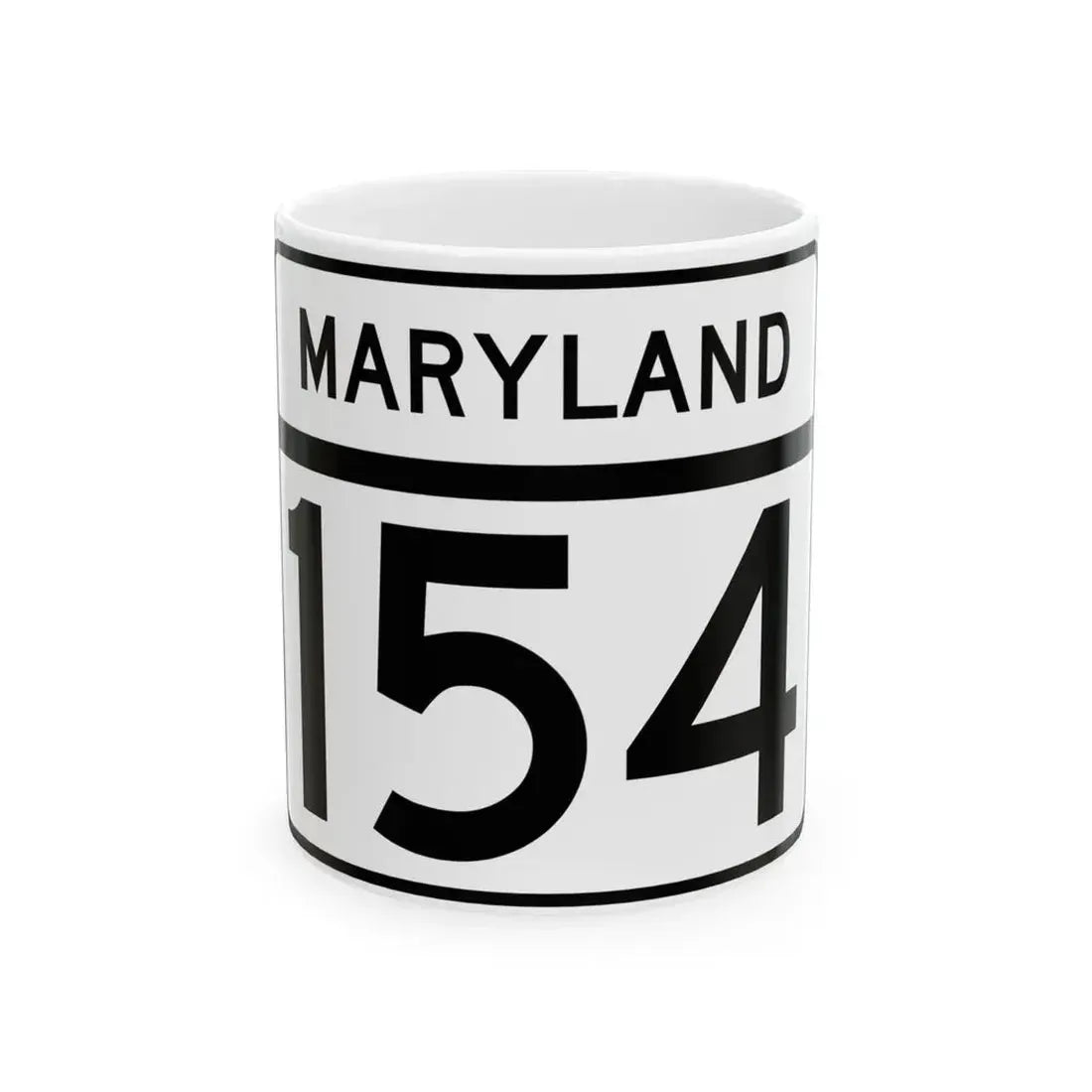 MD Route 154 (Maryland) (Road Sign) White Coffee Mug 11oz - Go Mug Yourself