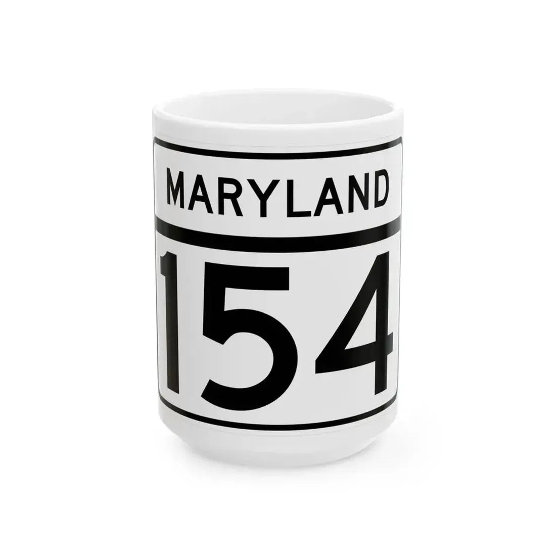 MD Route 154 (Maryland) (Road Sign) White Coffee Mug 15oz - Go Mug Yourself