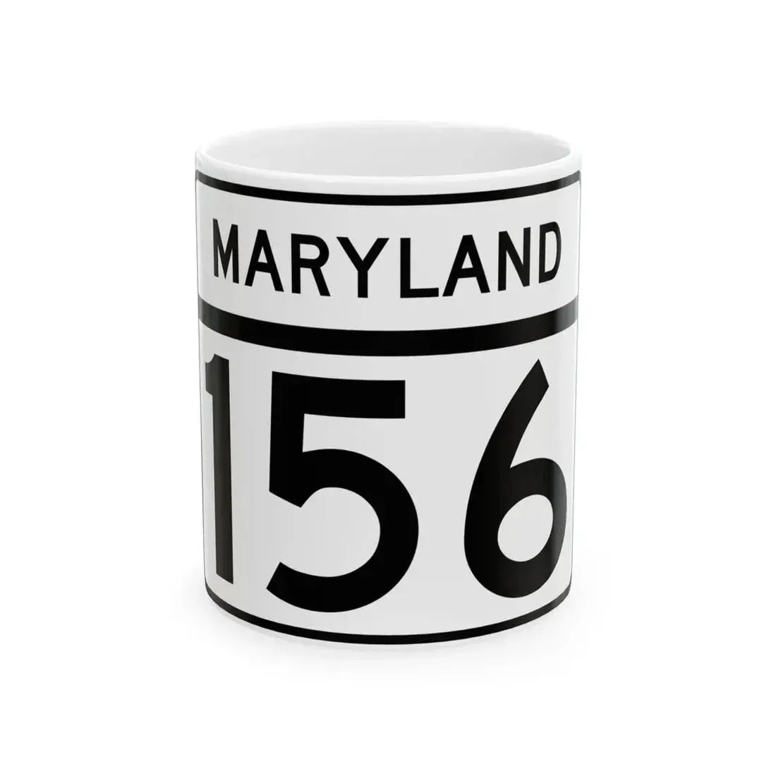 MD Route 156 (Maryland) (Road Sign) White Coffee Mug 11oz - Go Mug Yourself
