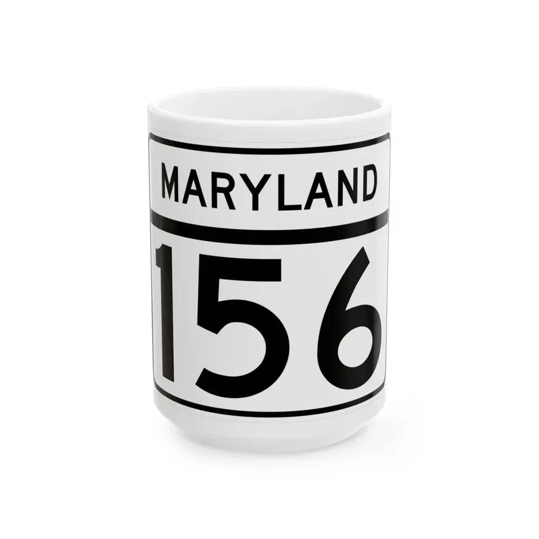MD Route 156 (Maryland) (Road Sign) White Coffee Mug 15oz - Go Mug Yourself