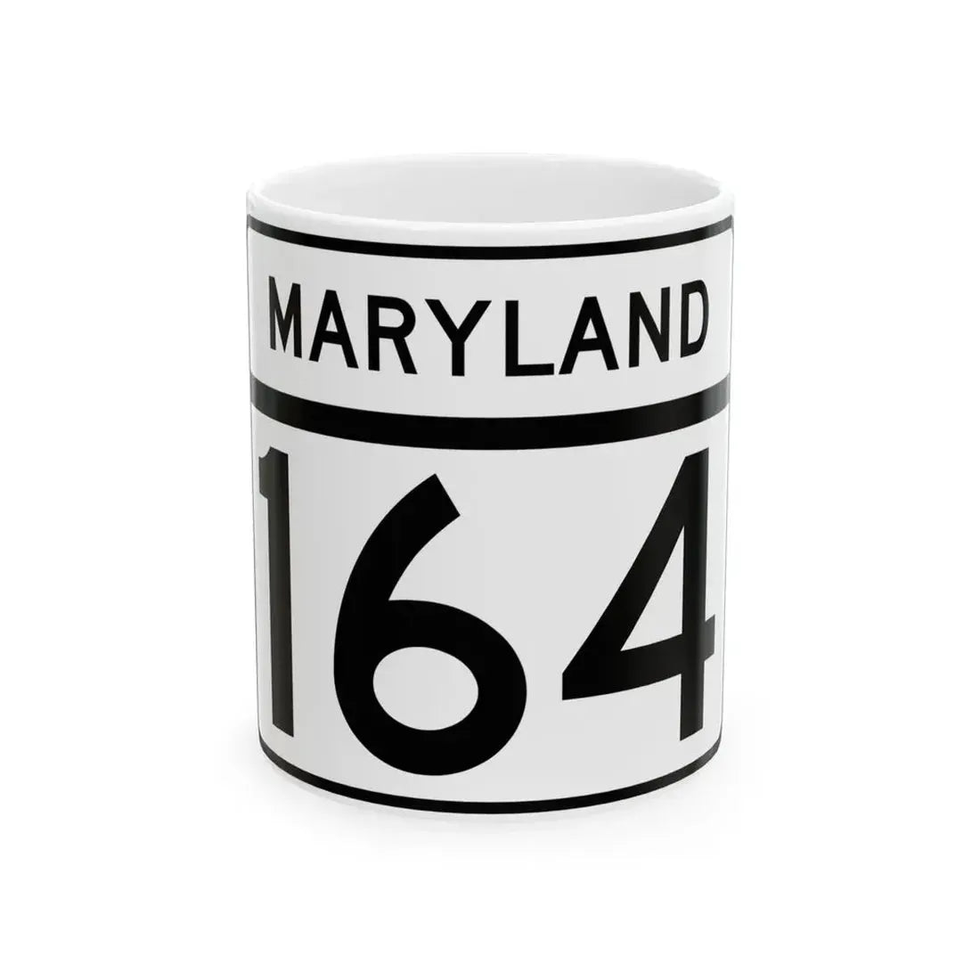MD Route 164 (Maryland) (Road Sign) White Coffee Mug 11oz - Go Mug Yourself