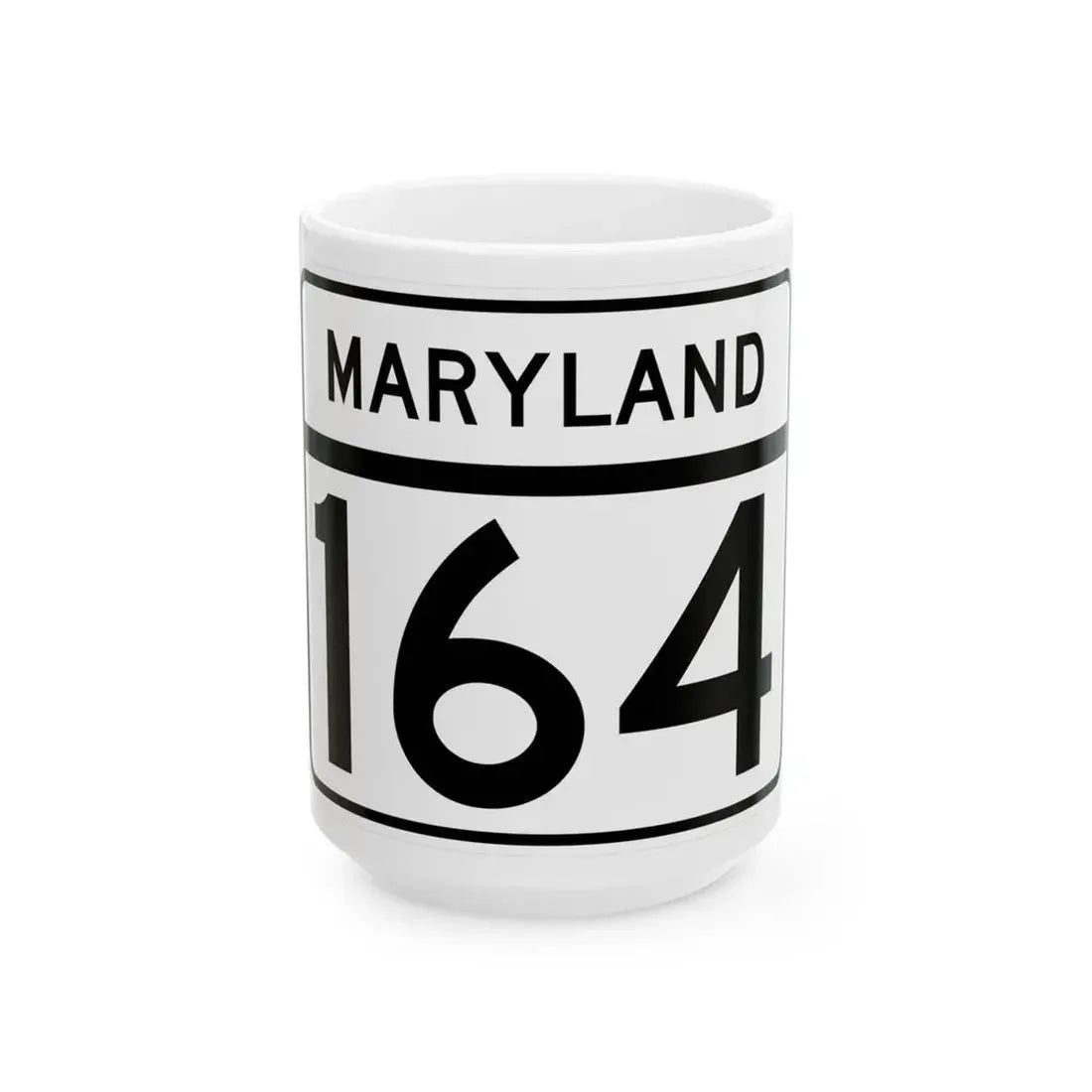 MD Route 164 (Maryland) (Road Sign) White Coffee Mug 15oz - Go Mug Yourself