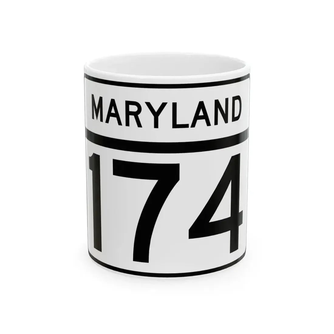 MD Route 174 (Maryland) (Road Sign) White Coffee Mug 11oz - Go Mug Yourself