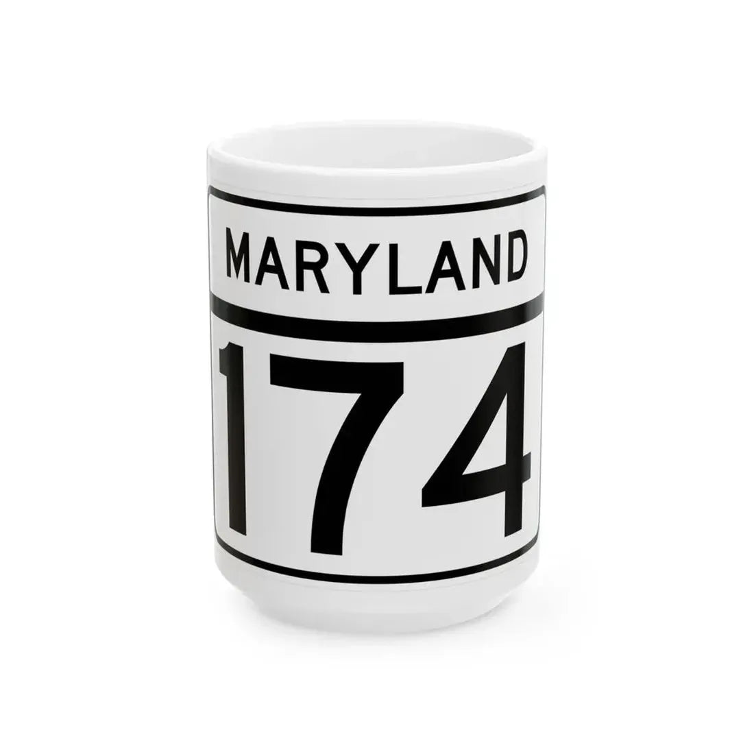 MD Route 174 (Maryland) (Road Sign) White Coffee Mug 15oz - Go Mug Yourself