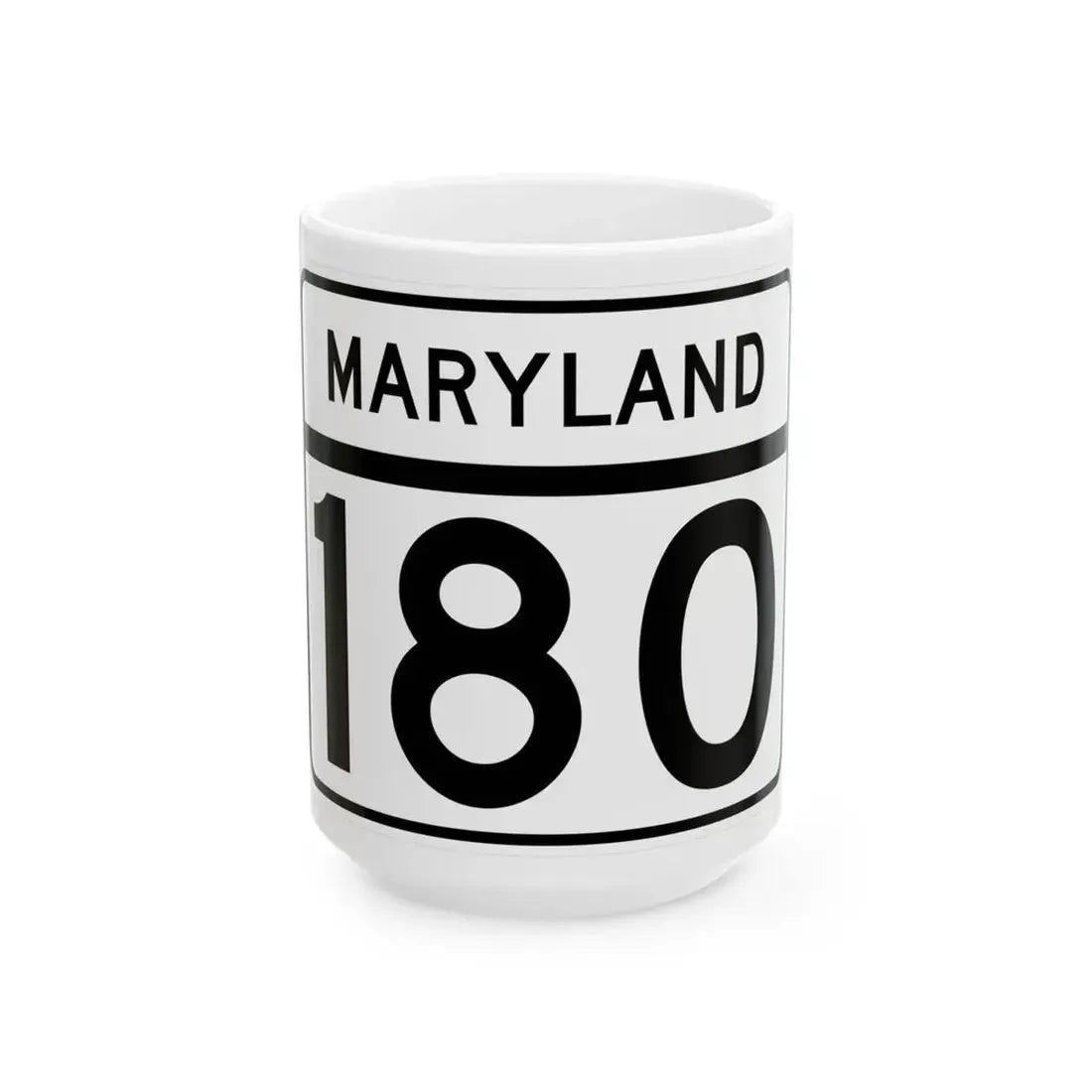 MD Route 180 (Maryland) (Road Sign) White Coffee Mug 15oz - Go Mug Yourself