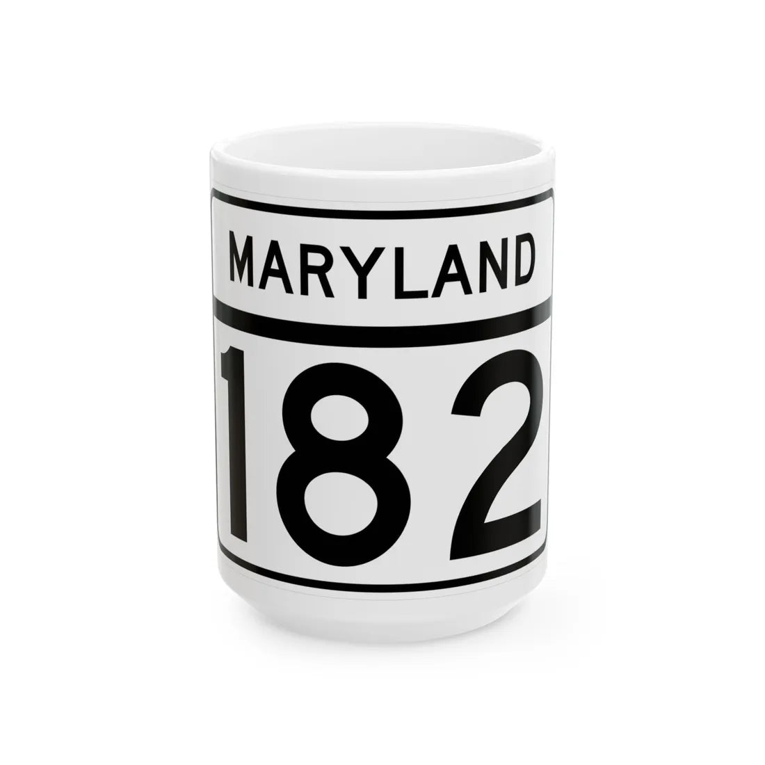 MD Route 182 (Maryland) (Road Sign) White Coffee Mug 15oz - Go Mug Yourself