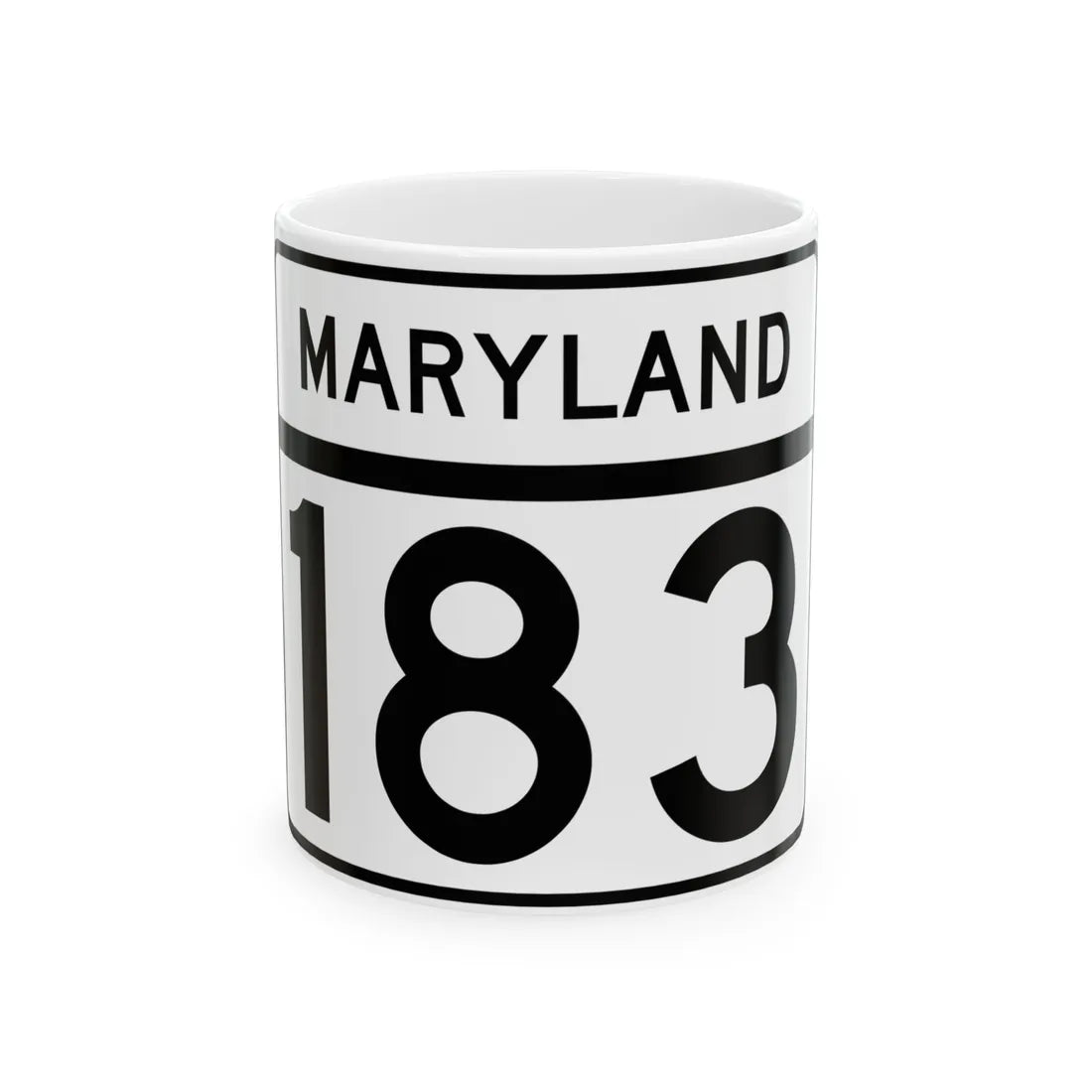 MD Route 183 (Maryland) (Road Sign) White Coffee Mug 11oz - Go Mug Yourself