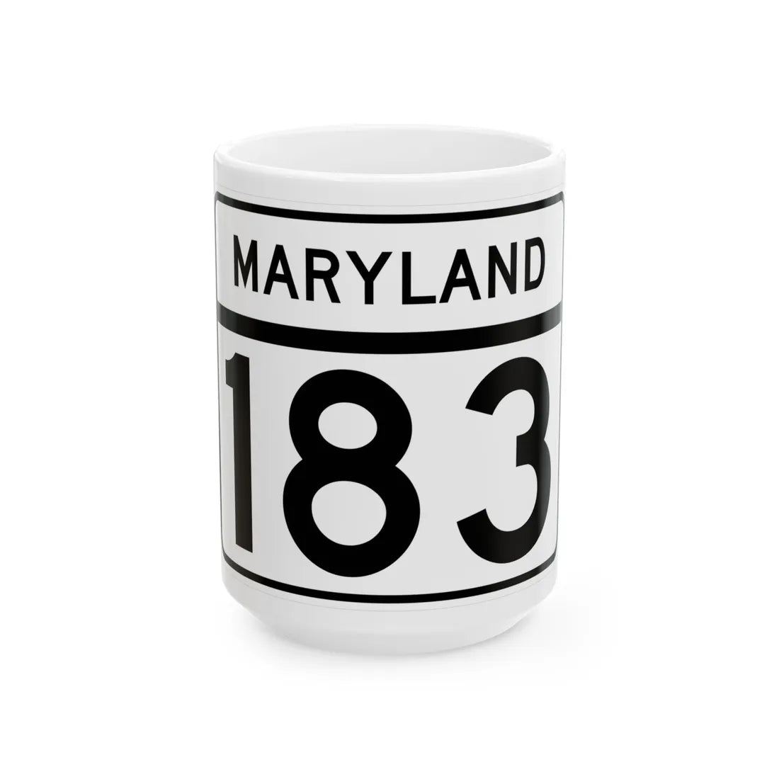 MD Route 183 (Maryland) (Road Sign) White Coffee Mug 15oz - Go Mug Yourself