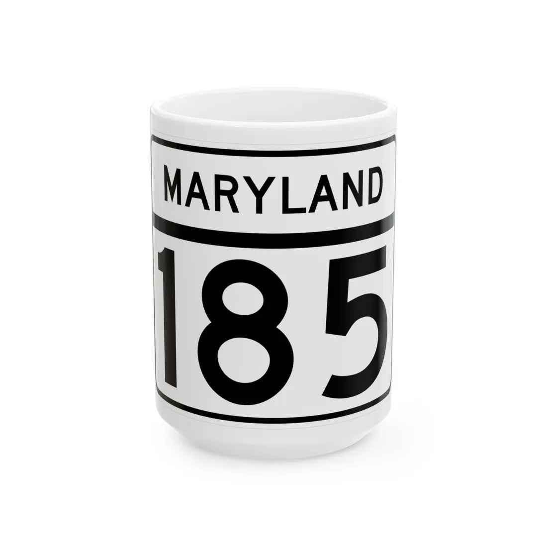 MD Route 185 (Maryland) (Road Sign) White Coffee Mug 15oz - Go Mug Yourself
