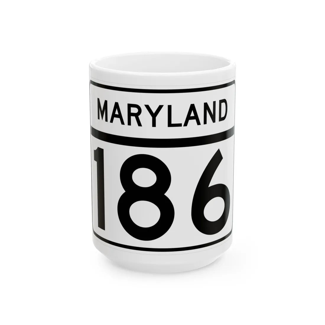 MD Route 186 (Maryland) (Road Sign) White Coffee Mug 15oz - Go Mug Yourself