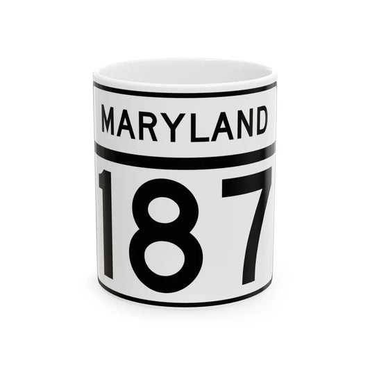 MD Route 187 (Maryland) (Road Sign) White Coffee Mug 11oz - Go Mug Yourself