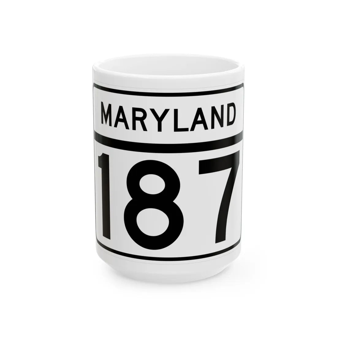 MD Route 187 (Maryland) (Road Sign) White Coffee Mug 15oz - Go Mug Yourself