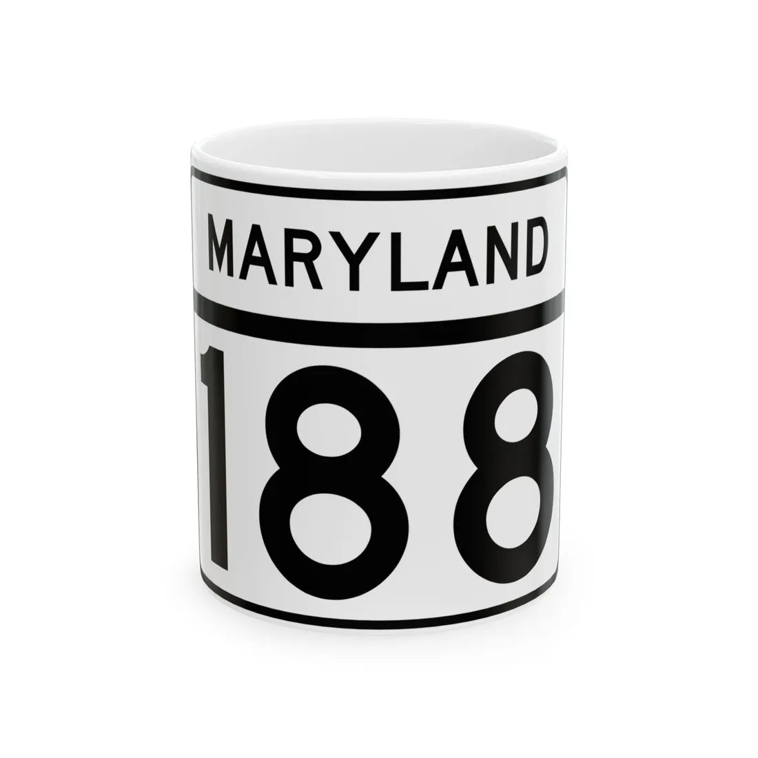 MD Route 188 (Maryland) (Road Sign) White Coffee Mug 11oz - Go Mug Yourself