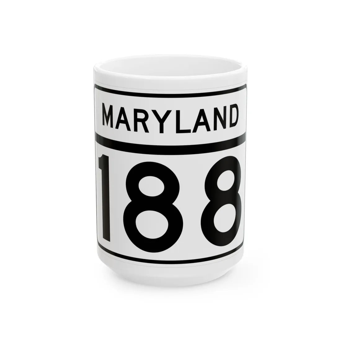 MD Route 188 (Maryland) (Road Sign) White Coffee Mug 15oz - Go Mug Yourself