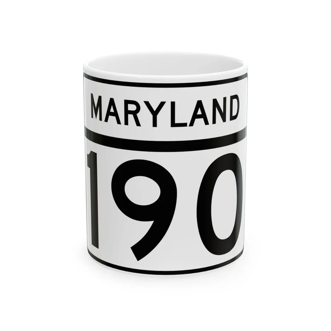 MD Route 190 (Maryland) (Road Sign) White Coffee Mug 11oz - Go Mug Yourself