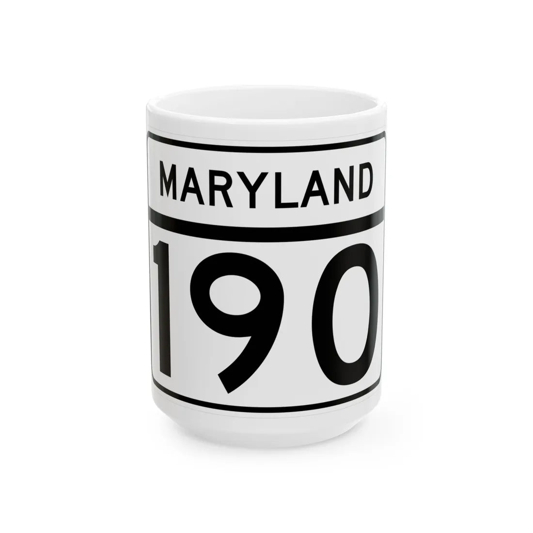 MD Route 190 (Maryland) (Road Sign) White Coffee Mug 15oz - Go Mug Yourself