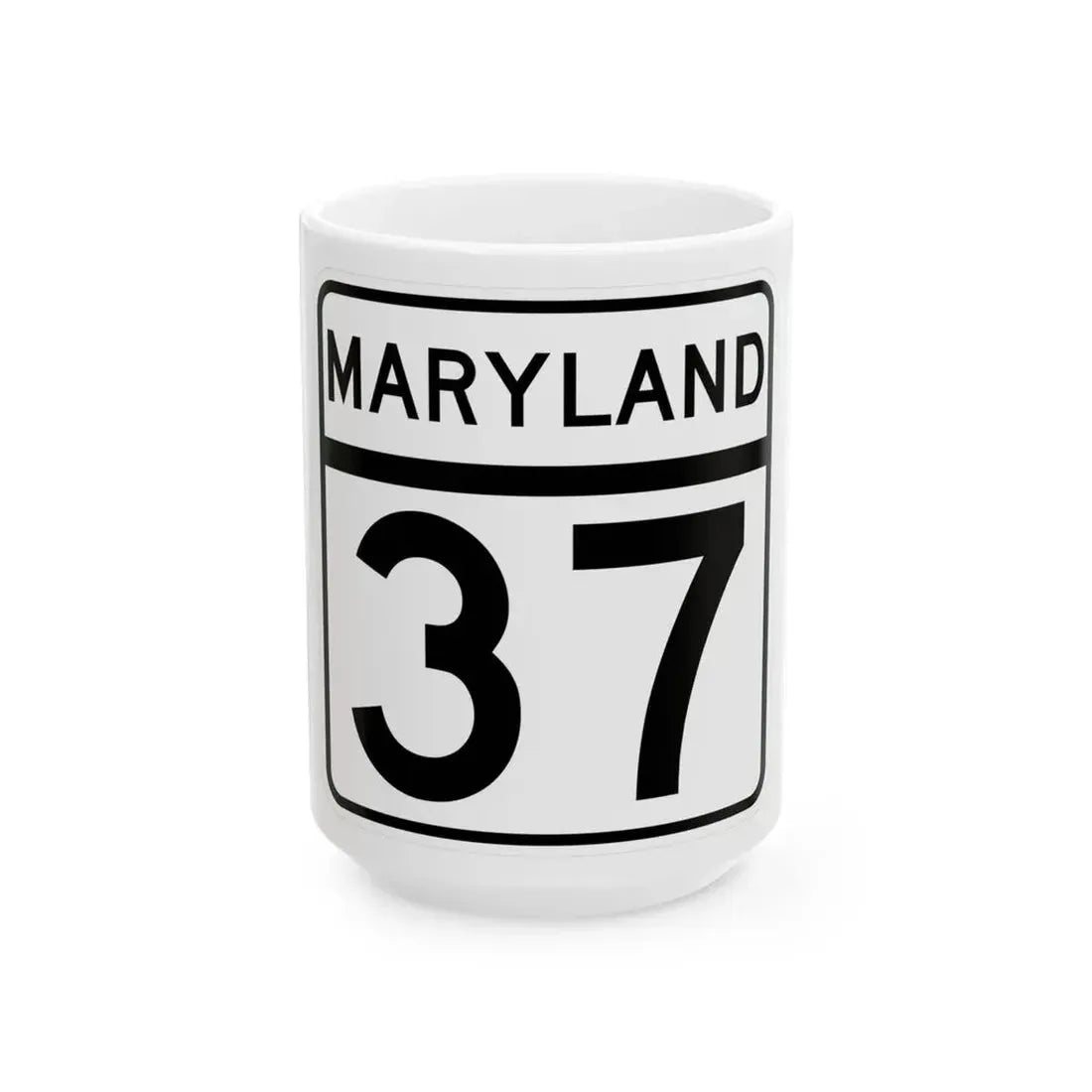 MD Route 37 (Maryland) (Road Sign) White Coffee Mug 15oz - Go Mug Yourself