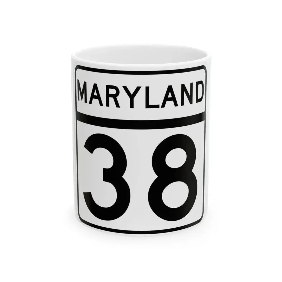 MD Route 38 (Maryland) (Road Sign) White Coffee Mug 11oz - Go Mug Yourself
