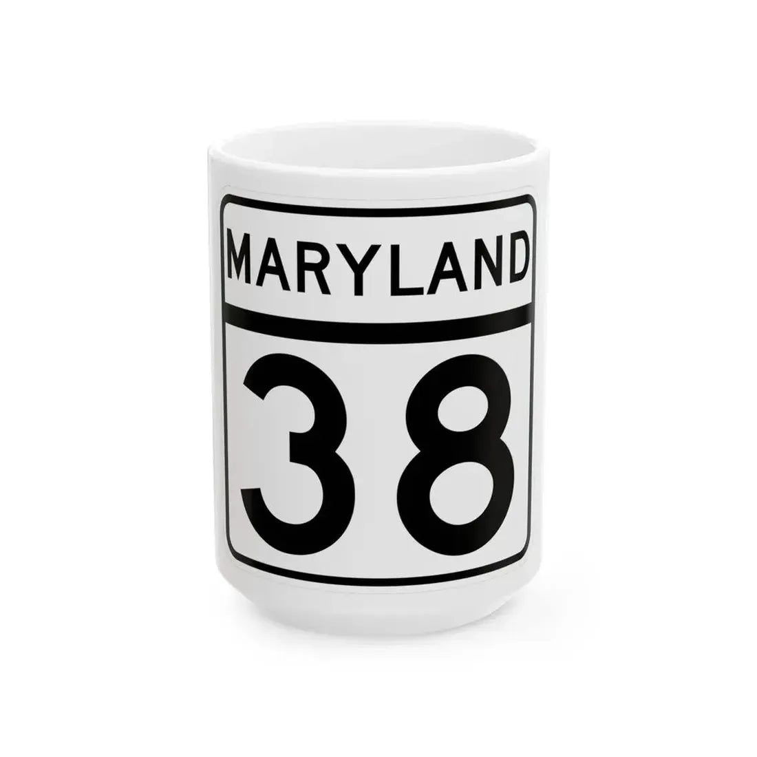 MD Route 38 (Maryland) (Road Sign) White Coffee Mug 15oz - Go Mug Yourself