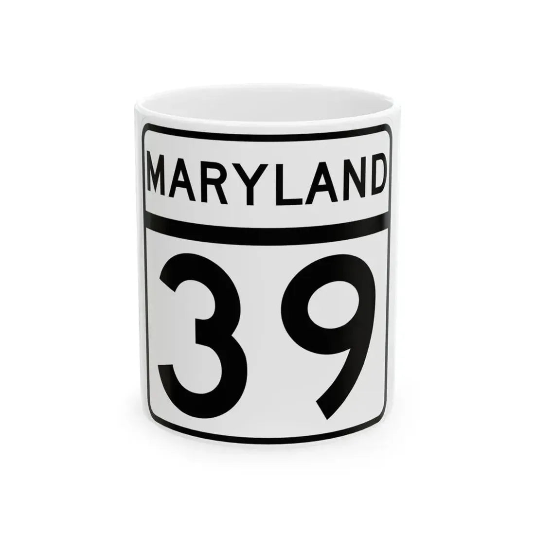 MD Route 39 (Maryland) (Road Sign) White Coffee Mug 11oz - Go Mug Yourself