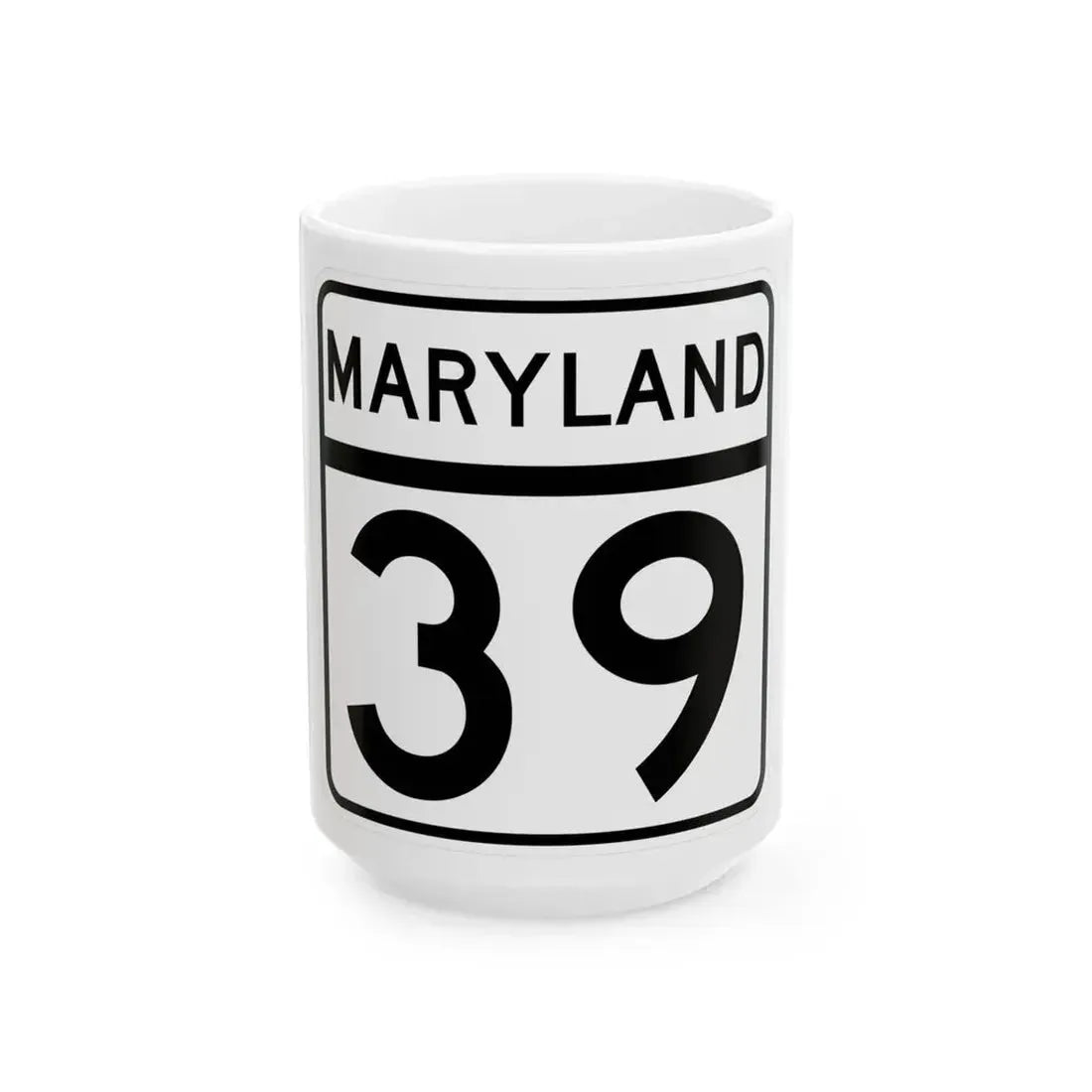 MD Route 39 (Maryland) (Road Sign) White Coffee Mug 15oz - Go Mug Yourself