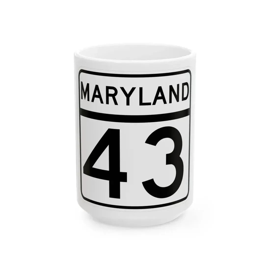MD Route 43 (Maryland) (Road Sign) White Coffee Mug 15oz - Go Mug Yourself