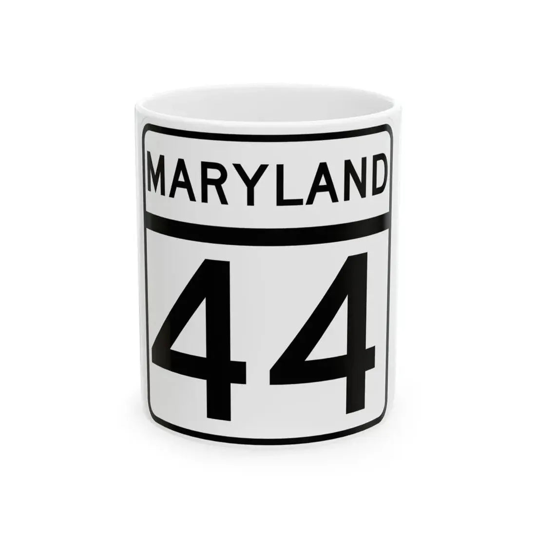 MD Route 44 (Maryland) (Road Sign) White Coffee Mug 11oz - Go Mug Yourself
