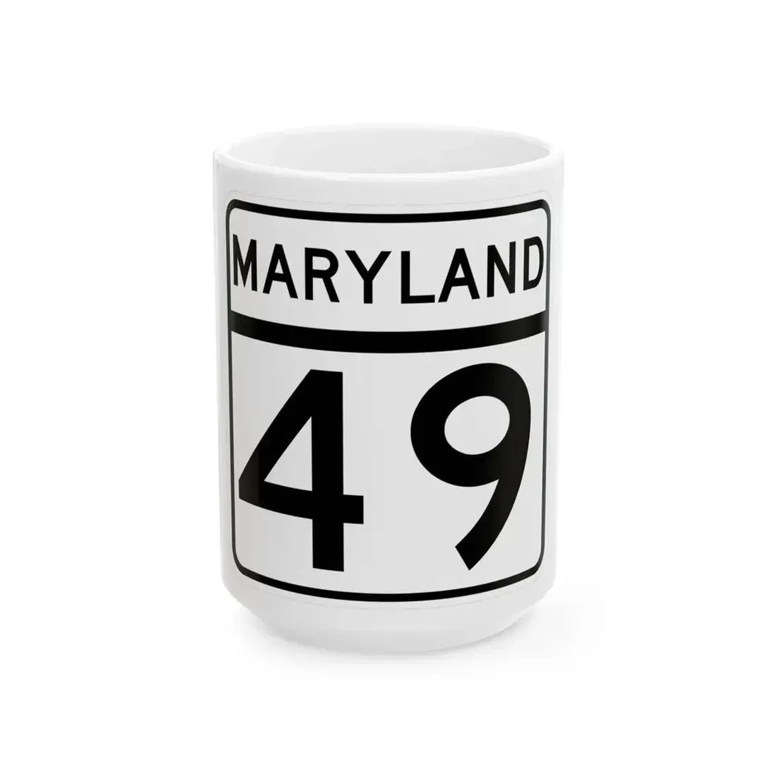 MD Route 49 (Maryland) (Road Sign) White Coffee Mug 15oz - Go Mug Yourself