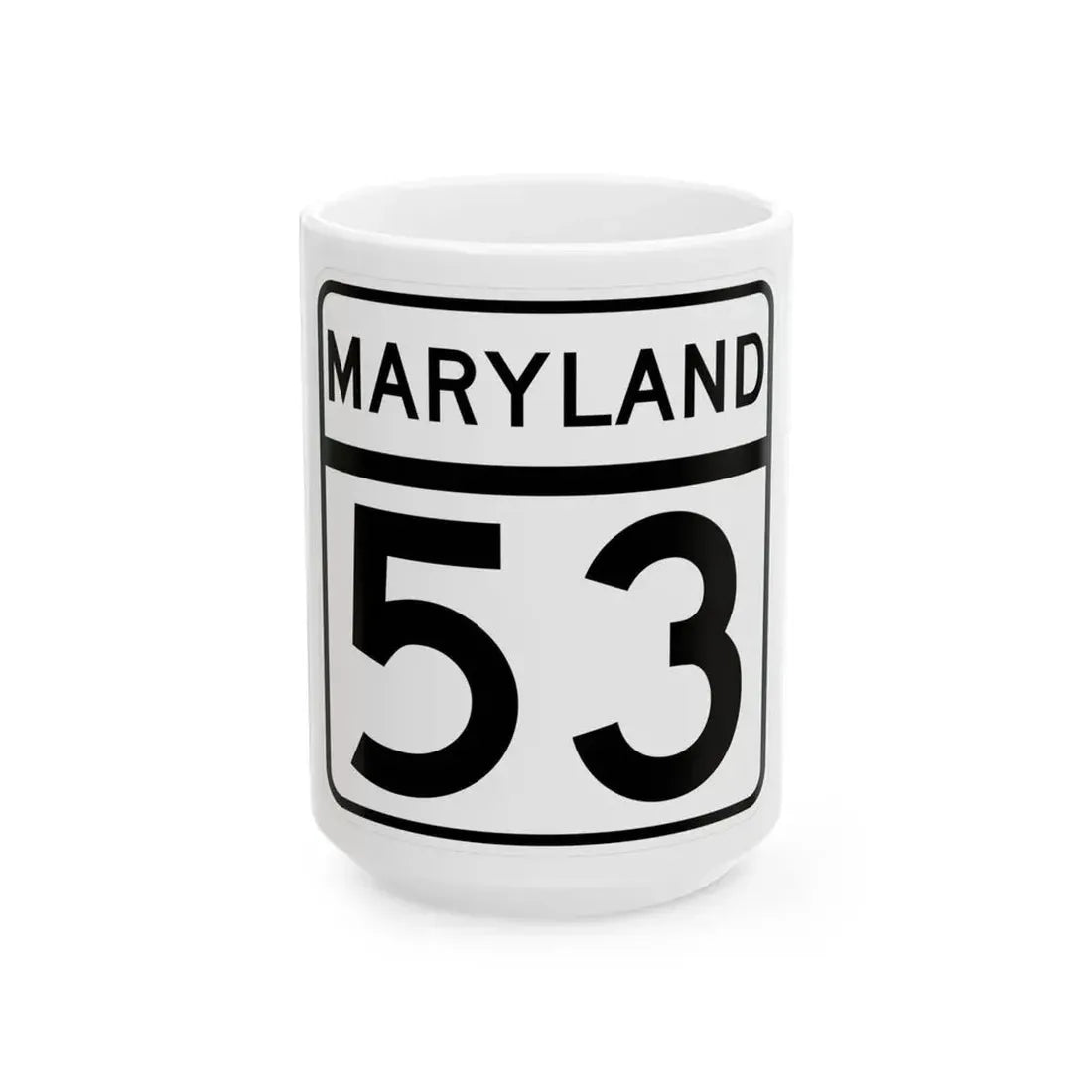 MD Route 53 (Maryland) (Road Sign) White Coffee Mug 15oz - Go Mug Yourself