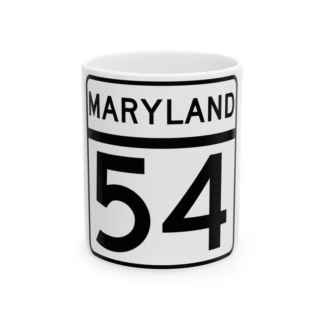 MD Route 54 (Maryland) (Road Sign) White Coffee Mug 11oz - Go Mug Yourself