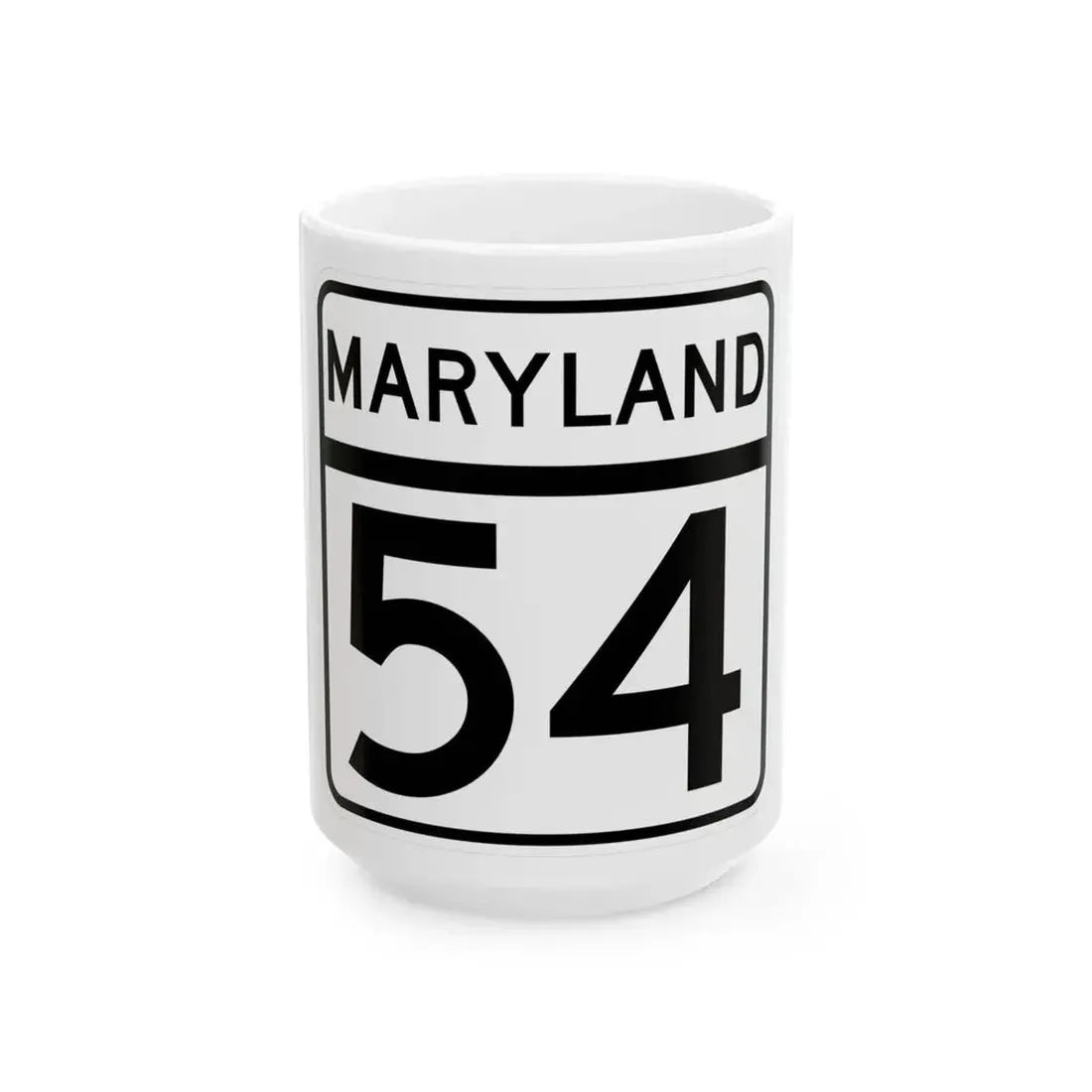 MD Route 54 (Maryland) (Road Sign) White Coffee Mug 15oz - Go Mug Yourself