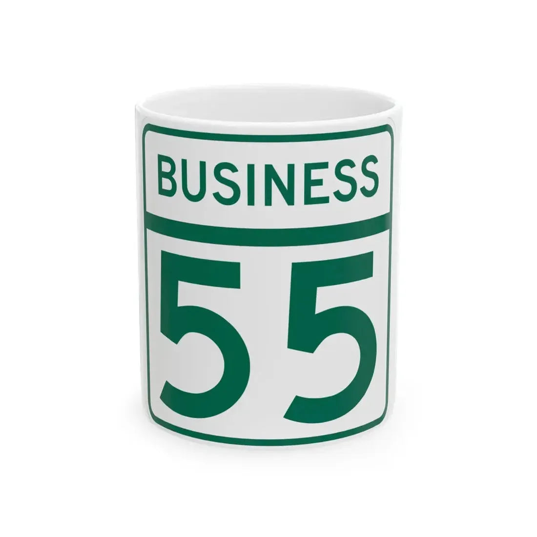 MD Route 55 Business (Maryland) (Road Sign) White Coffee Mug 11oz - Go Mug Yourself