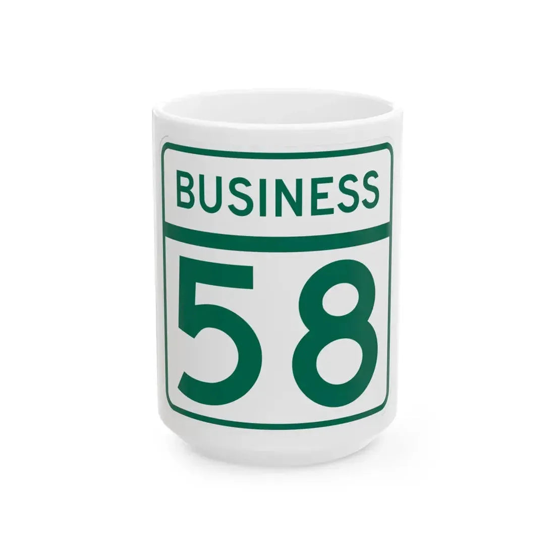 MD Route 58 Business (Maryland) (Road Sign) White Coffee Mug 15oz - Go Mug Yourself