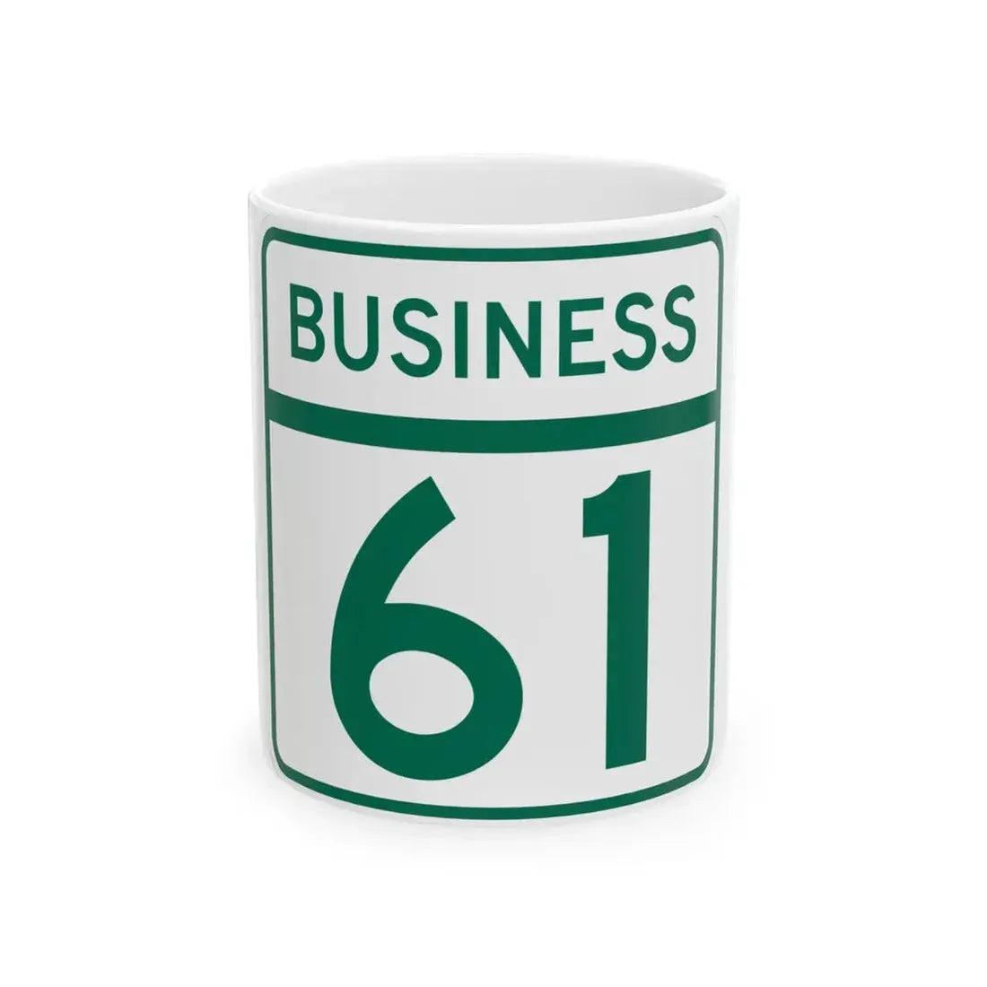 MD Route 61 Business (Maryland) (Road Sign) White Coffee Mug 11oz - Go Mug Yourself