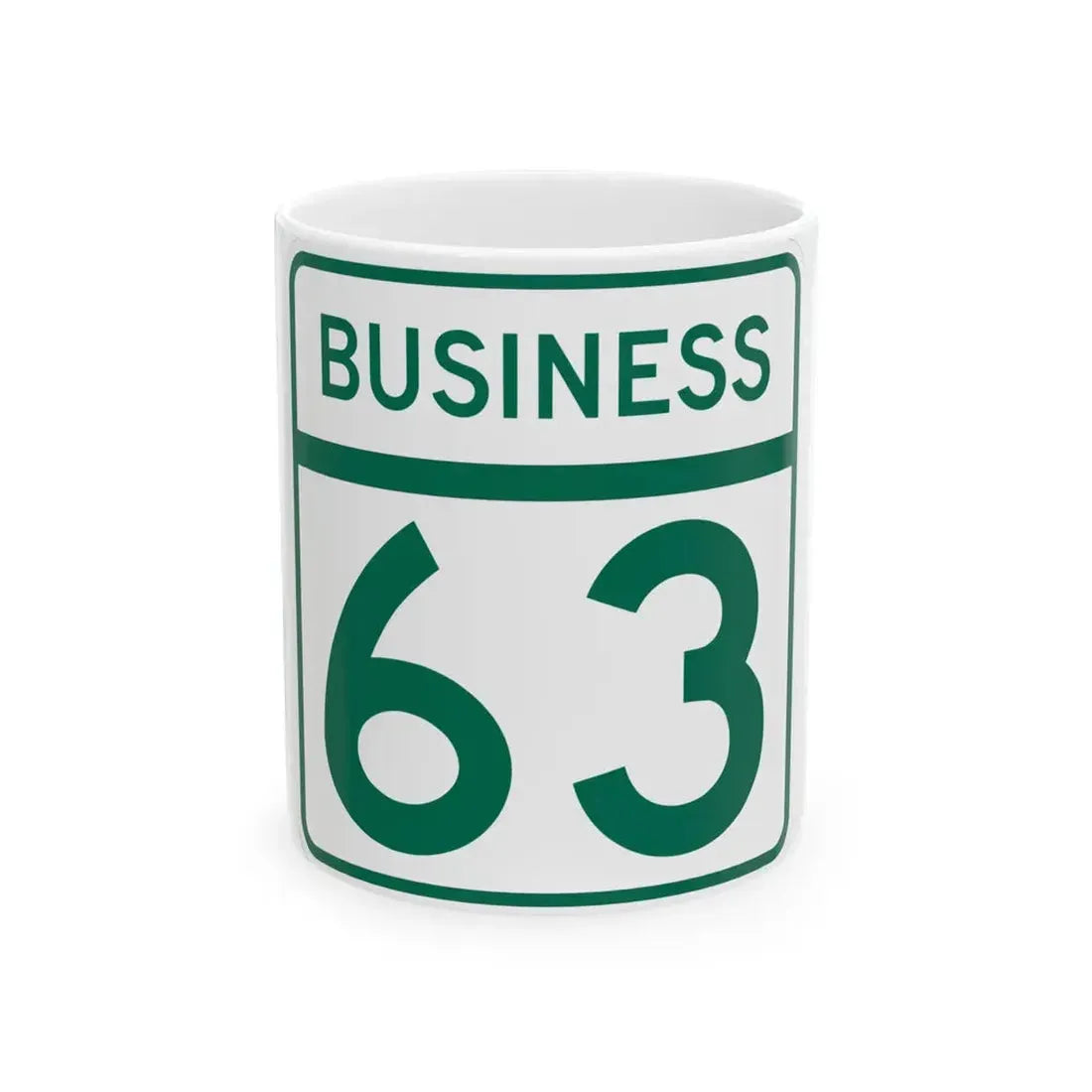 MD Route 63 Business (Maryland) (Road Sign) White Coffee Mug 11oz - Go Mug Yourself