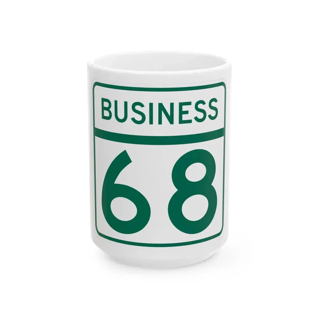 MD Route 68 Business (Maryland) (Road Sign) White Coffee Mug 15oz - Go Mug Yourself