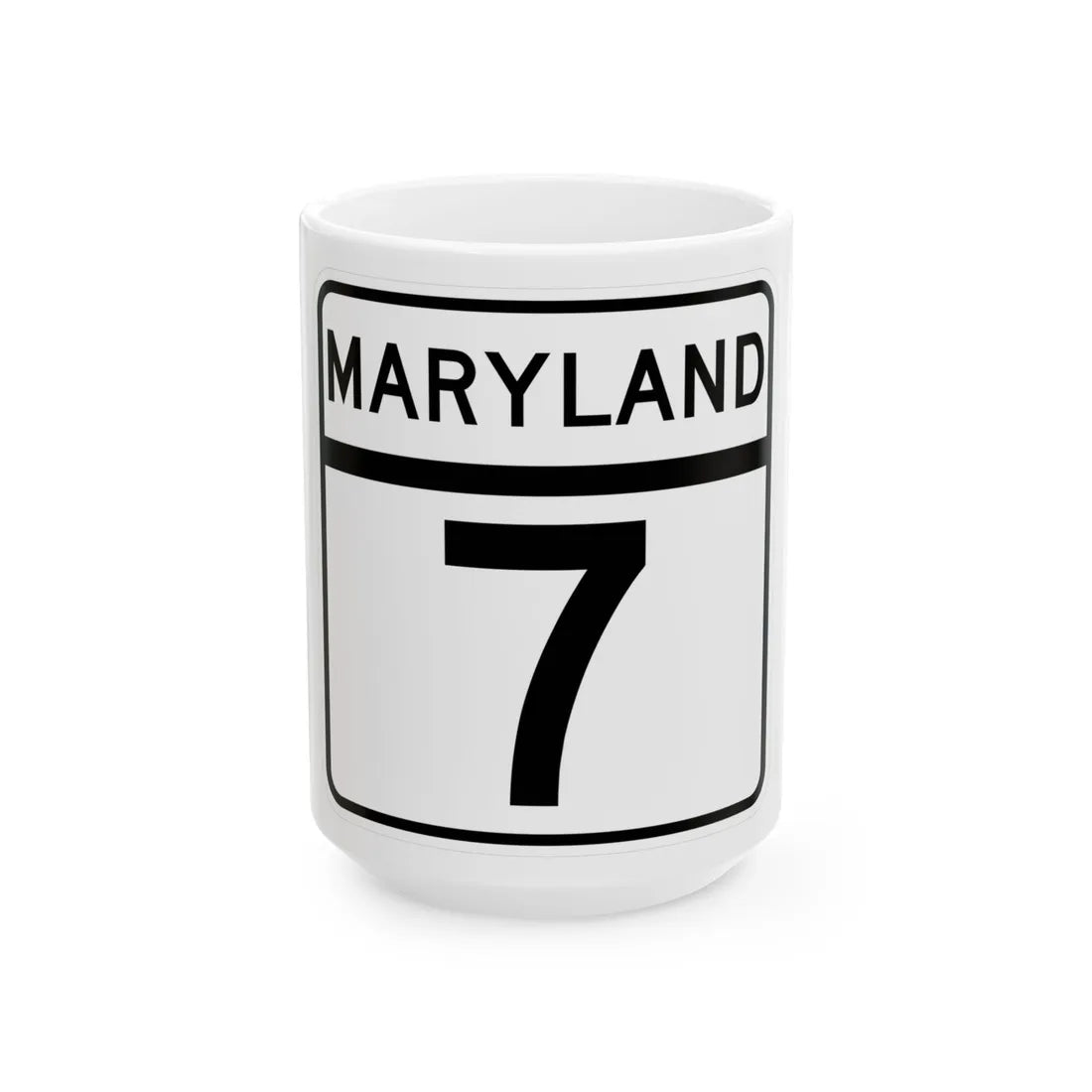 MD Route 7 (Maryland) (Road Sign) White Coffee Mug 15oz - Go Mug Yourself