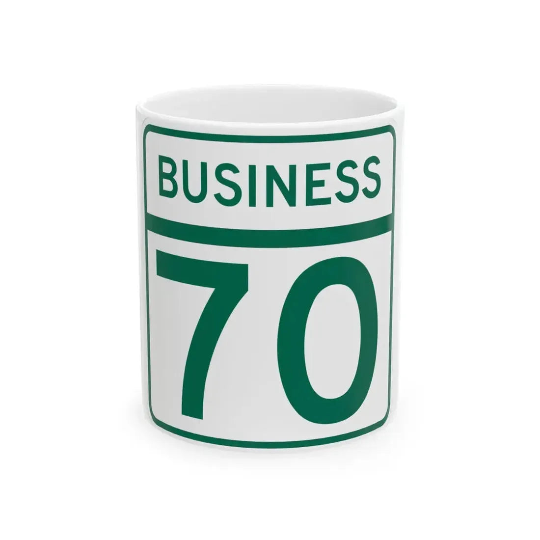 MD Route 70 Business (Maryland) (Road Sign) White Coffee Mug 11oz - Go Mug Yourself