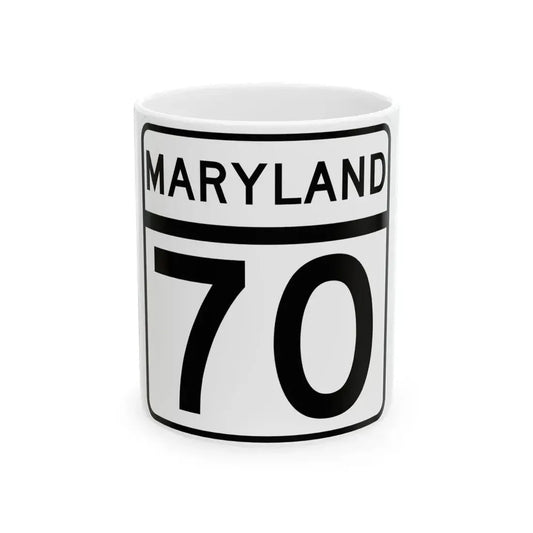 MD Route 70 (Maryland) (Road Sign) White Coffee Mug 11oz - Go Mug Yourself
