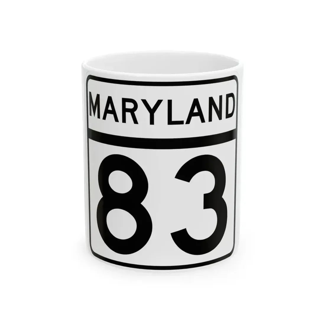 MD Route 83 (Maryland) (Road Sign) White Coffee Mug 11oz - Go Mug Yourself