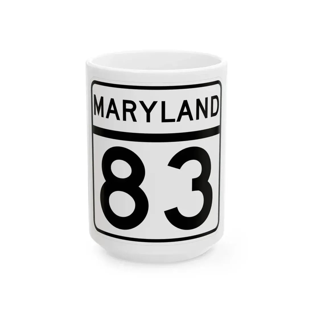MD Route 83 (Maryland) (Road Sign) White Coffee Mug 15oz - Go Mug Yourself
