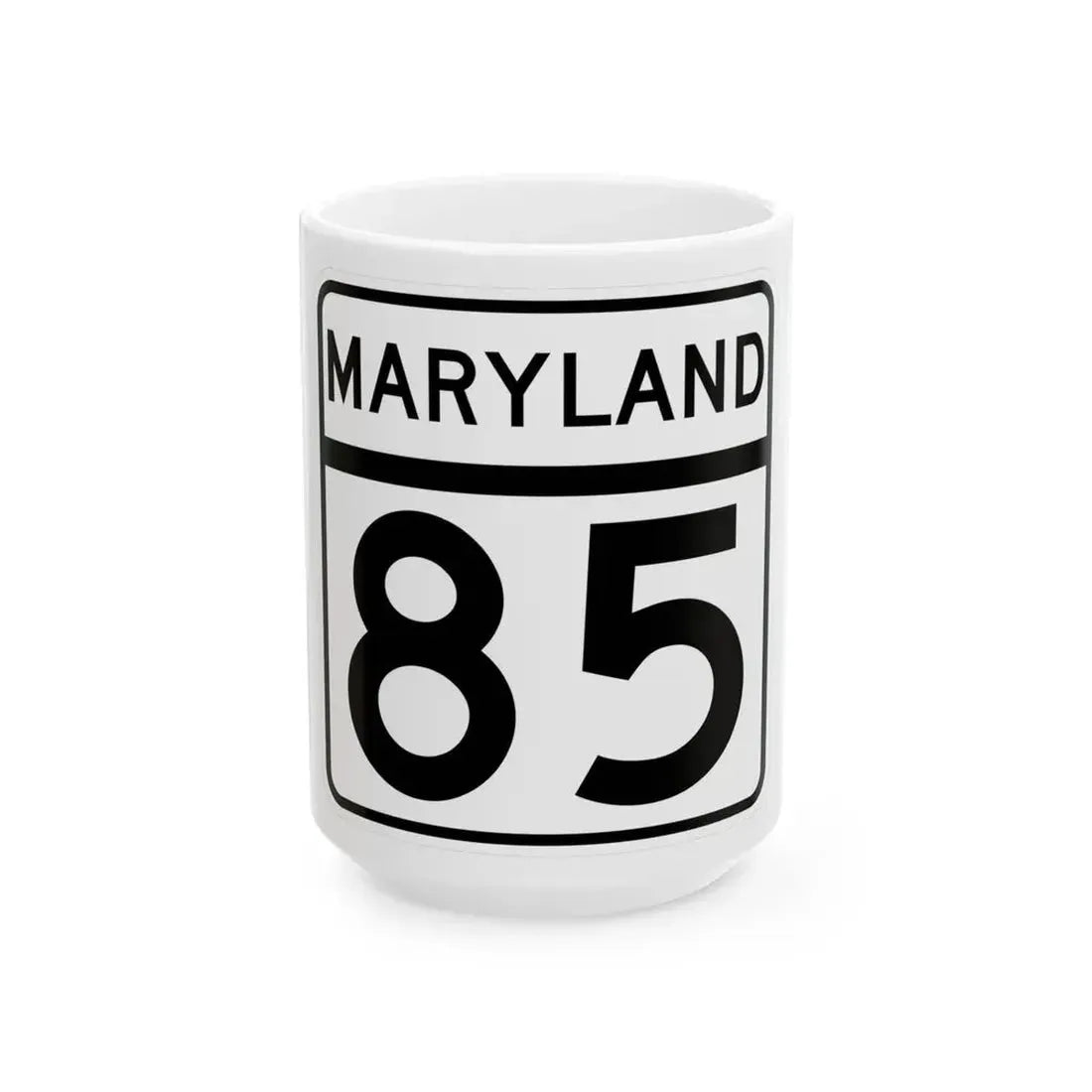 MD Route 85 (Maryland) (Road Sign) White Coffee Mug 15oz - Go Mug Yourself