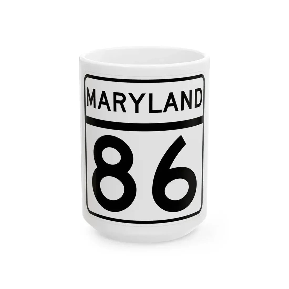 MD Route 86 (Maryland) (Road Sign) White Coffee Mug 15oz - Go Mug Yourself