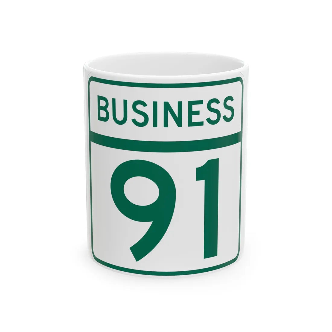 MD Route 91 Business (Maryland) (Road Sign) White Coffee Mug 11oz - Go Mug Yourself