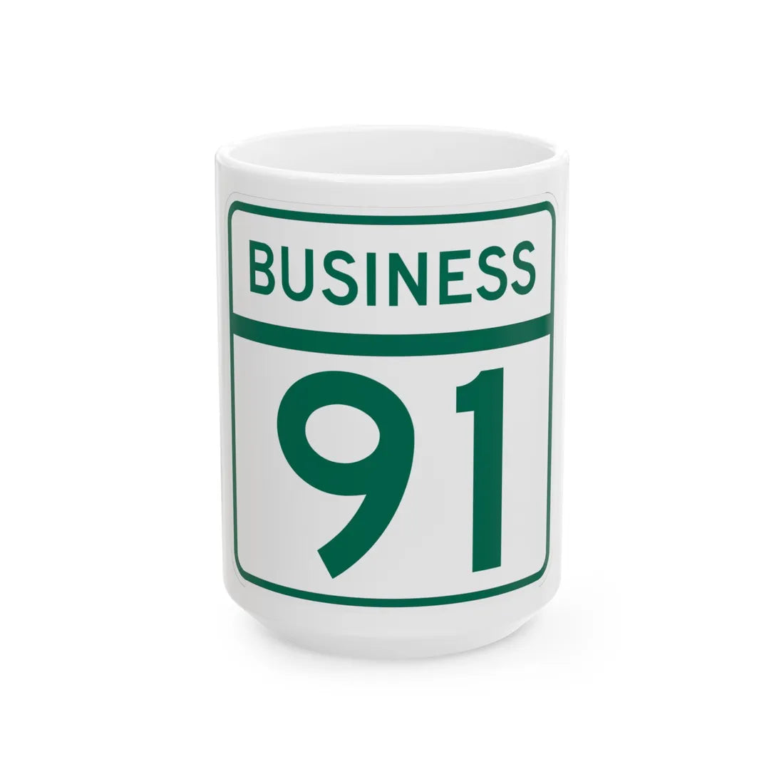 MD Route 91 Business (Maryland) (Road Sign) White Coffee Mug 15oz - Go Mug Yourself