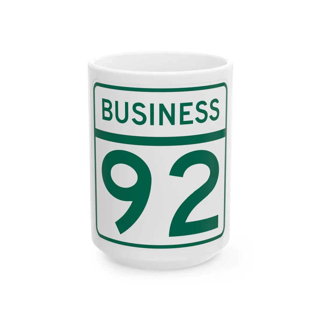 MD Route 92 Business (Maryland) (Road Sign) White Coffee Mug 15oz - Go Mug Yourself